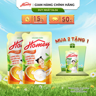 Combo 2 Sữa rửa chén Homey hương Cam Satsuma Túi 950gr