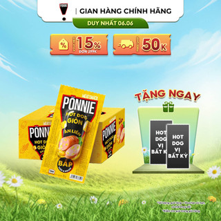 Ponnie Hot Dog Giòn Ăn Liền Vị Bắp Hộp x 20 Cây x 28G