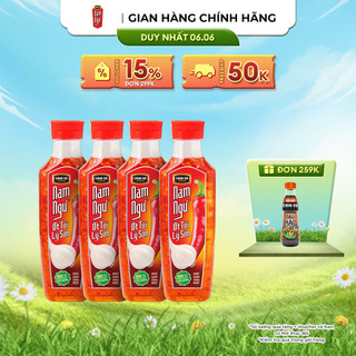 Combo 4 Chai Nước Mắm Nam Ngư Ớt Tỏi Lý Sơn 300ml