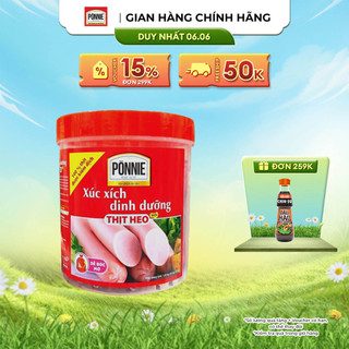 Xúc Xích Tiệt Trùng Ponnie Vị Heo - Hộp 50 Cây x 19G