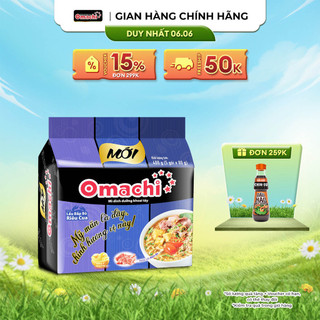 Mì Omachi Hương Vị Lẩu Bắp Bò Riêu Cua Gói 80g - Lốc 5 Gói x 80g