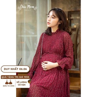 B28.V01 - Váy voan xếp ly hoa nhíc