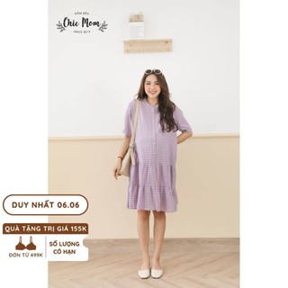 Váy bầu bbd caro, 2 tầng