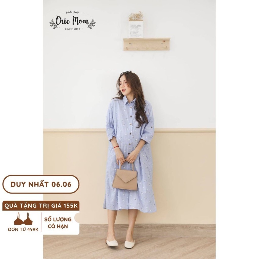 VÁY BẦU SOMI DÁNG DÀI, CỔ ĐỨC