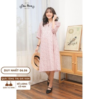 Váy bầu babydoll hoa nhí