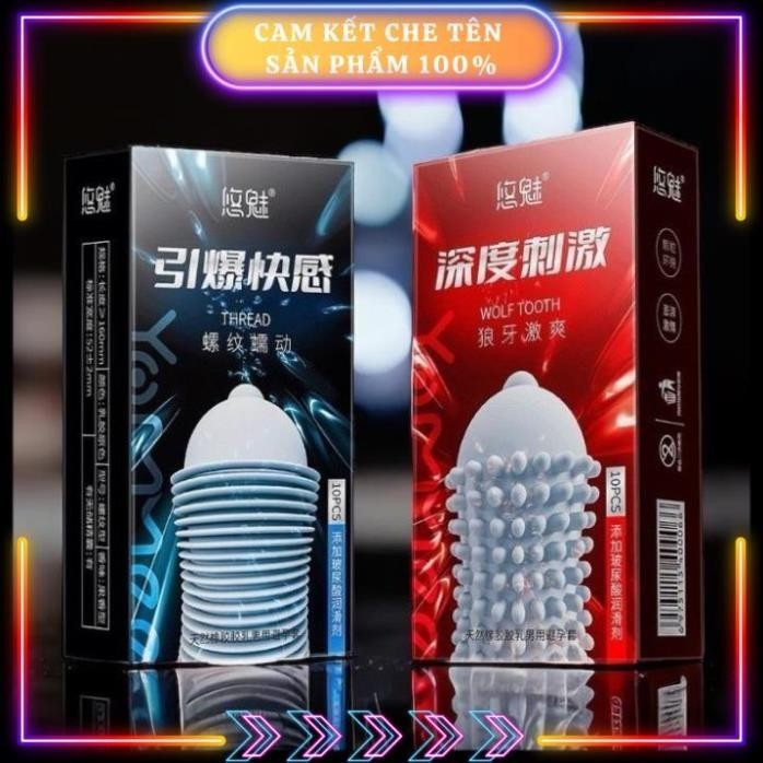 Bao cao su gân gai Biilie - Combo 2 Hộp 20 bao gân gai tăng khoái cảm BS09