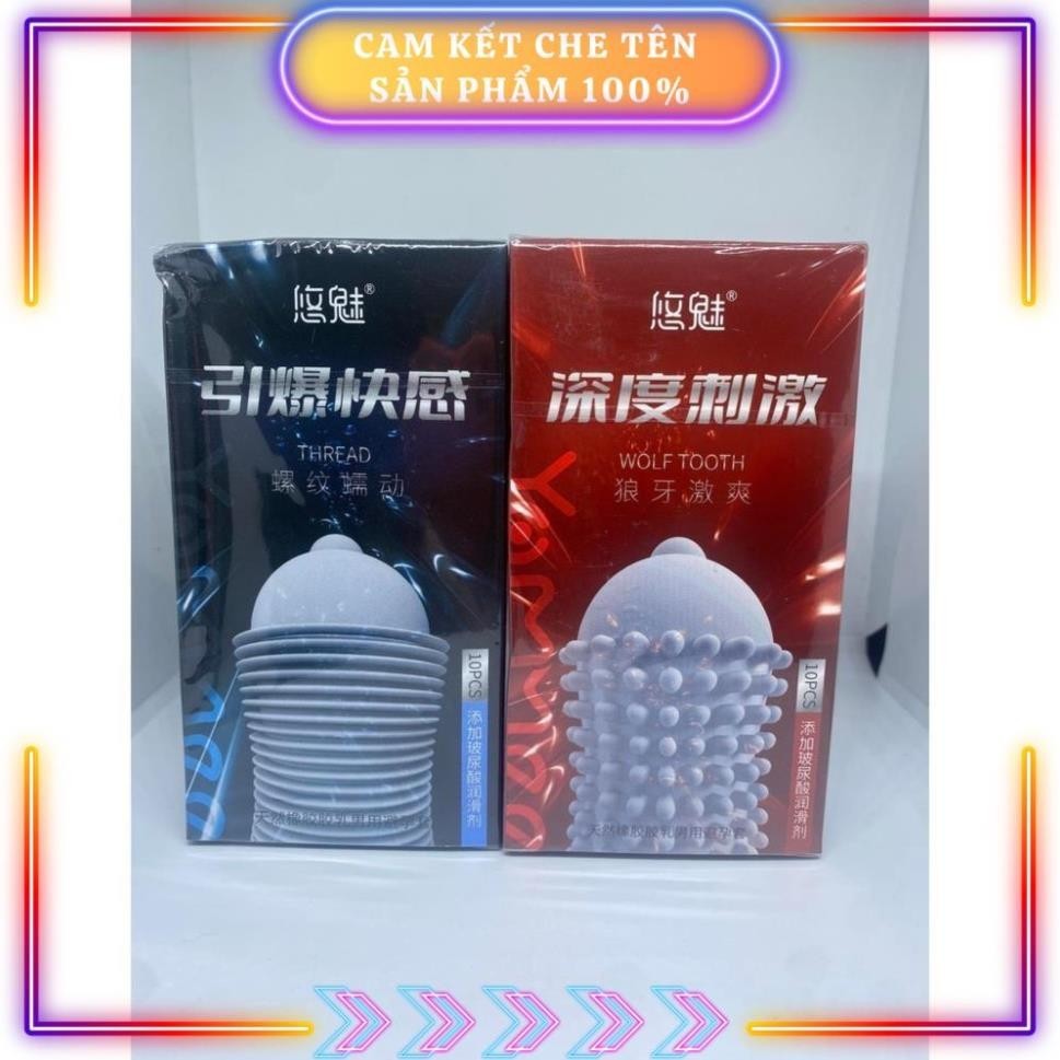 Bao cao su gân gai Biilie - Combo 2 Hộp 20 bao gân gai tăng khoái cảm BS09
