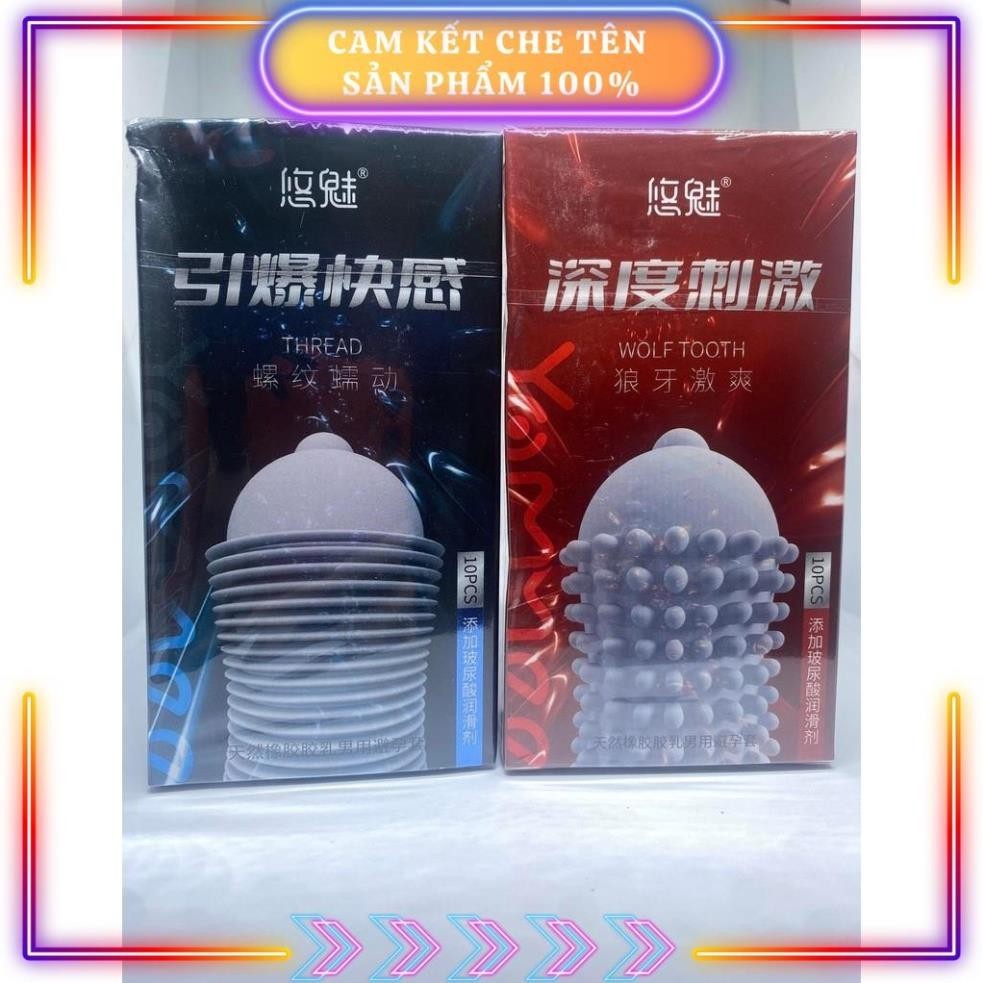 Bao cao su gân gai Biilie - Combo 2 Hộp 20 bao gân gai tăng khoái cảm BS09