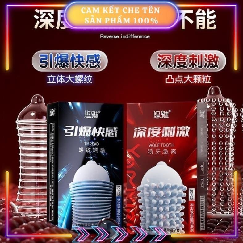 Bao cao su gân gai Biilie - Combo 2 Hộp 20 bao gân gai tăng khoái cảm BS09
