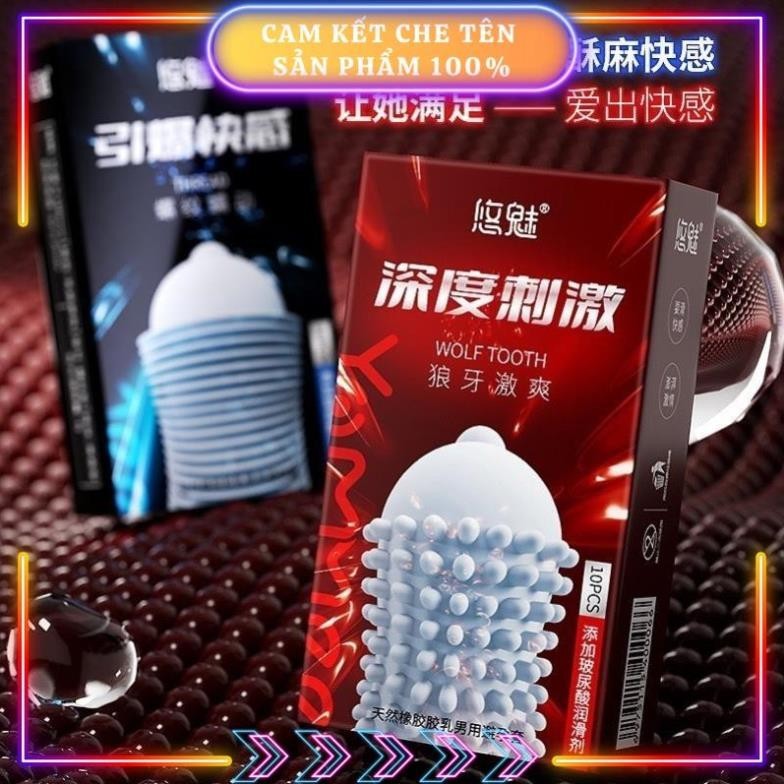 Bao cao su gân gai Biilie - Combo 2 Hộp 20 bao gân gai tăng khoái cảm BS09