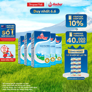  Combo 5 sữa tươi tiệt trùng Anchor ít béo hộp 1 lít