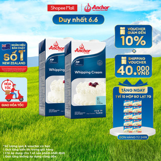  Combo 2 Kem sữa tươi tiệt trùng Anchor Whipping cream hộp 1 lít