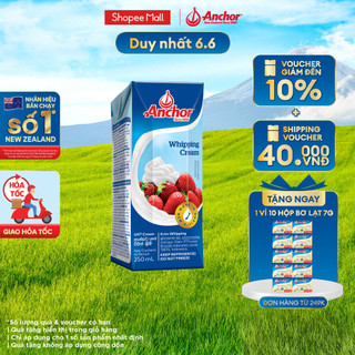  Kem sữa tươi tiệt trùng Anchor Whipping cream hộp 250ml