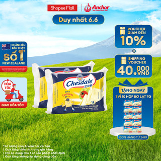 Combo 2 Phô mai CHESDALE CHEDDAR lát vị sữa 250G (12 miếng)