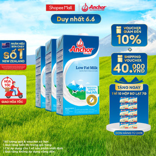  Combo 3 sữa tươi tiệt trùng Anchor ít béo hộp 1 lít