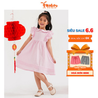 Váy cánh tiên ngắn tay cho bé gái Rabity đầm cotton hoa nhí cho bé đi học mềm mịn thoáng mát cho trẻ em 92518