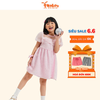 Đầm váy babydoll tay phồng cột nơ Rabity đầm mặc đi chơi đi tiệc cho bé gái đầm mặc noel cho bé 92502