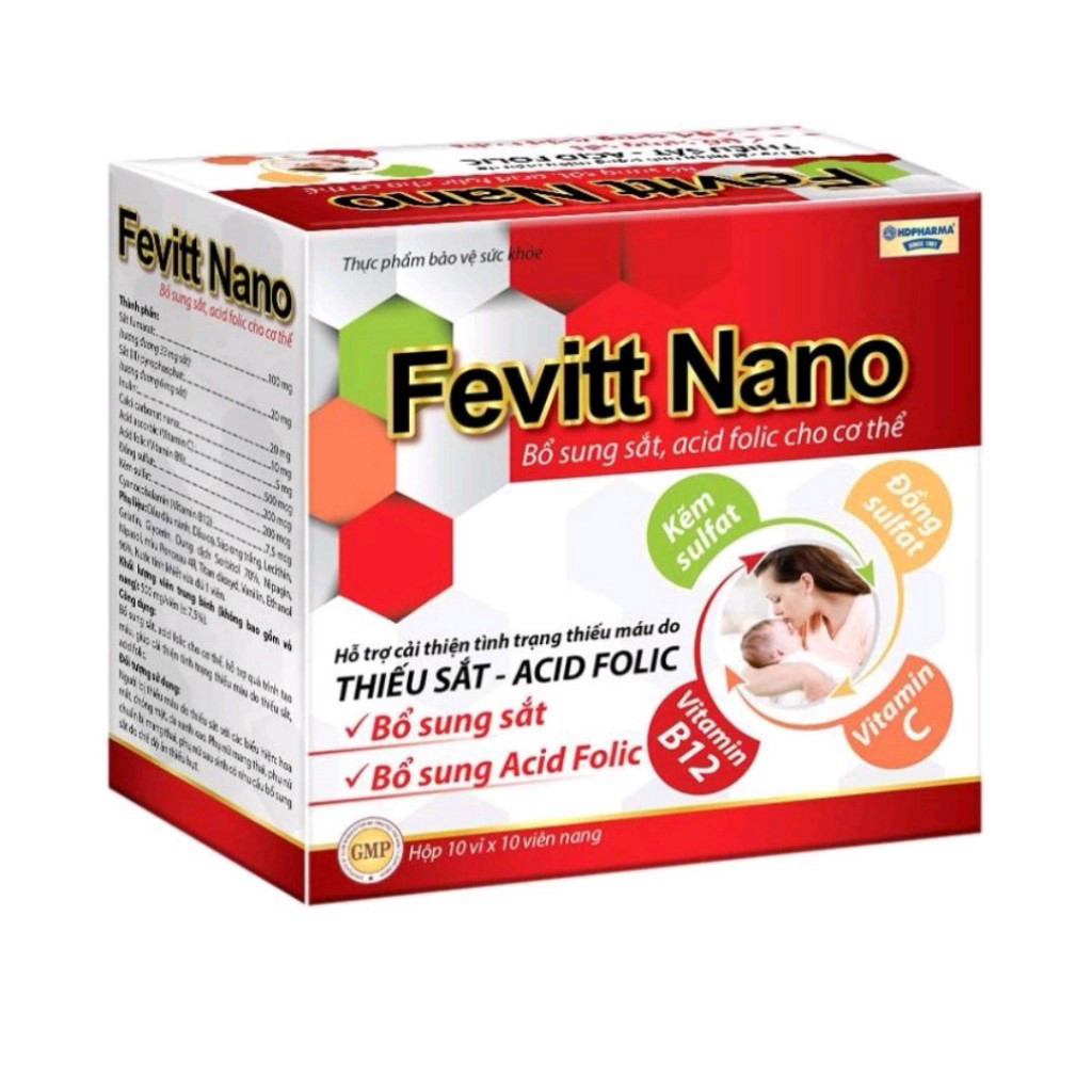 Fevitt Nano Bổ Sung Sắt, Tăng Cường Lưu Thông Máu Cho Phụ Nữ Mang Thai