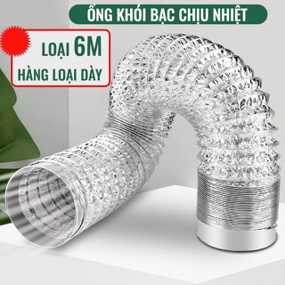 Ống khói bạc ống khói chịu nhiệt bạc nhôm dùng cho máy hút mùi, hút khói