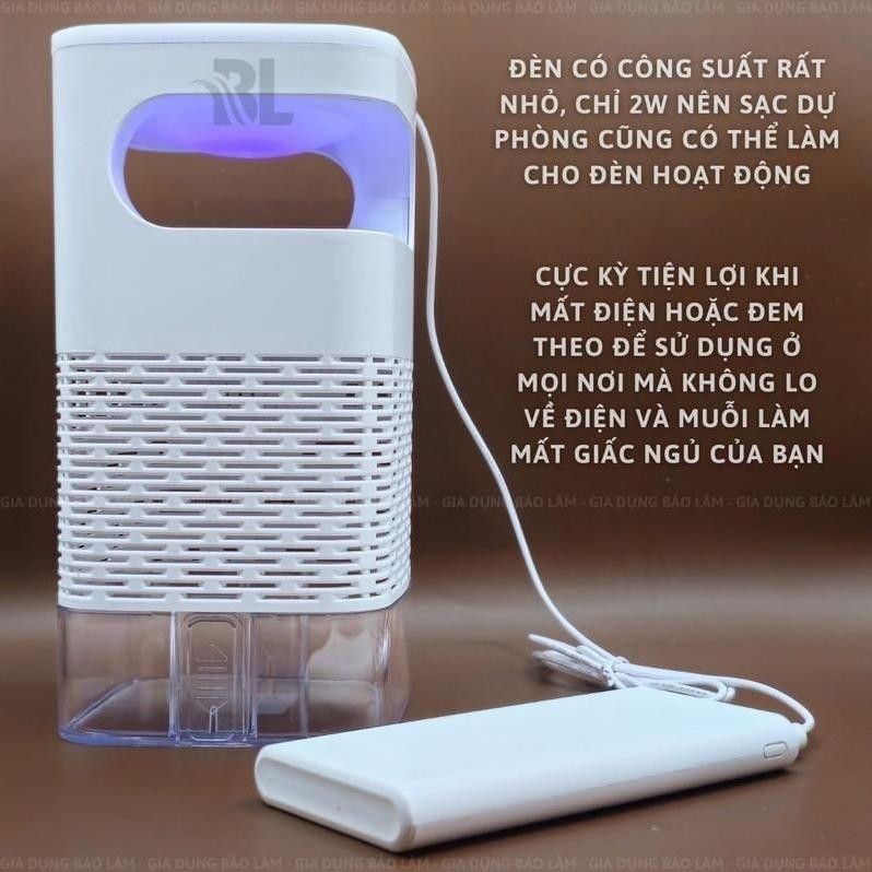 Đèn bắt muỗi, máy bắt muỗi, máy diệt côn trùng thông minh kiêm đèn ngủ cắm cổng usb cao cấp