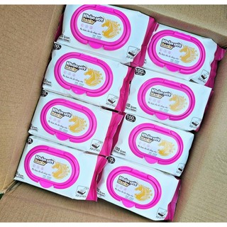 Thùng Combo 10 Gói Khăn Ướt 1 Gói 100 Tờ Hanky Không Cồn Không Parabens Cao Cấp Dành Cho Em Bé Cực Kì An Toàn