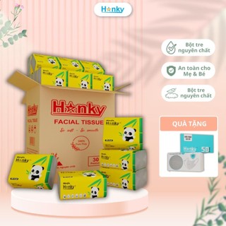Thùng 30 Gói Khăn Giấy Rút  Gấu Trúc Hanky 4 Lớp Siêu Dai Mềm Mại Làm 100% Bột Gỗ Tự Nhiên