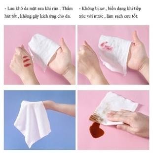 Khăn Khô Đa Năng Lau Mặt 1 Lần Sợi Viscoses HanKy Dạng Cuộn Túi 40 Khăn Kích Thước 200*200
