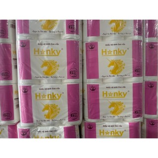 Giấy Vệ Sinh Cuộn Cao Cấp Hanky Túi 6 Cuộn Giấy Vệ Sinh 4 Lớp Không Chất Tẩy Trắng Siêu Dai