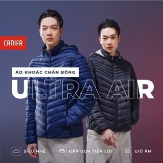 [DEAL GIẢM SÂU] Áo khoác phao nam CANIFA chần bông Ultra Air ba lớp siêu nhẹ siêu ấm có mũ tháo rời 8OT23W030