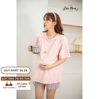 Bộ ngủ sau sinh cotton, in hình dưa hấu