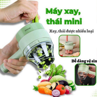 Máy Xay Cắt Lát Tỏi Ớt Rau Củ Thực Phẩm Đa Năng Mini Cầm Tay Thái Lát Cao Cấp, Máy Thái Hành Tỏi