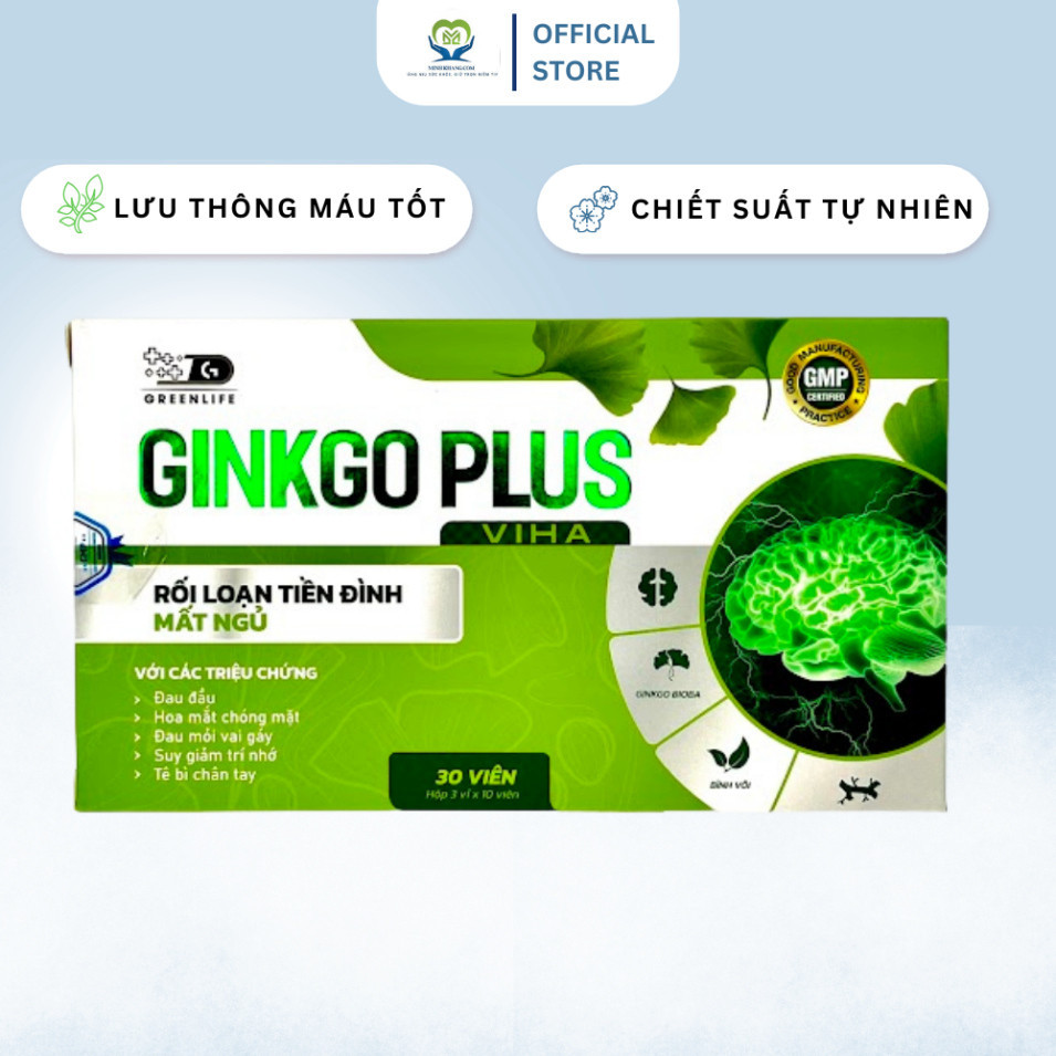 Bổ Não Ginkgo Plus VIHA giúp hỗ trợ hoạt huyết, tăng cường lưu thông mạch máu não, cải thiện đau đầu