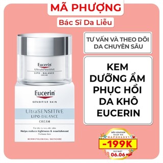 (CHÍNH HÃNG) Kem dưỡng ẩm chuyên sâu cho da khô Eucerin Lipo Balance