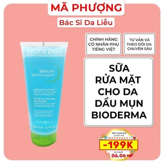 [CÓ BILL] Sữa rửa mặt cho da dầu mụn Bioderma Gel Moussant