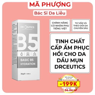 Tinh chất cấp ẩm phục hồi cho da dầu mụn DRCEUTICS B5 Basic Hydration