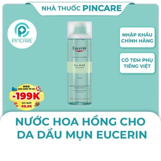 Nước hoa hồng Toner cho da dầu mụn Eucerin ProAcne Solution Toner 200ml - Hàng chính hãng - Nhà thuốc Pincare
