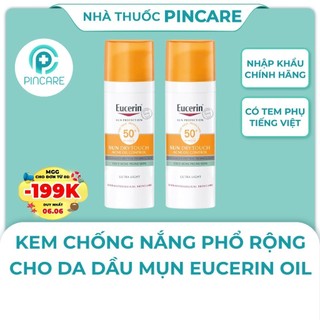 Kem Chống Nắng Eucerin Oil Control Dry Touch SPF 50+ Cho Da dầu Mụn 50ml - Hàng Chính Hãng - Nhà Thuốc PinCare