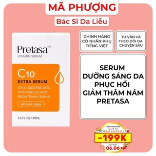 Serum sáng da mờ thâm Pretasa Vitamin C C10 CAM - Hàng Chính Hãng - Dược Mỹ Phẩm Bác Sĩ Mã Phượng
