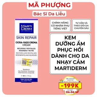 Kem Dưỡng  Phục Hồi Da Nhạy Cảm MartiDerm Skin Repair Cicra Vass Cream 30ml