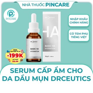 Serum cấp ẩm cho da dầu mụn drceutics basic ha hydration - hàng chính hãng - nhà thuốc pincare