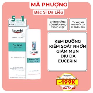 KEM KIỂM SOÁT NHỜN VÀ MỤN EUCERIN Matt Fluid 50ml DÀNH CHO DA DẦU , MỤN