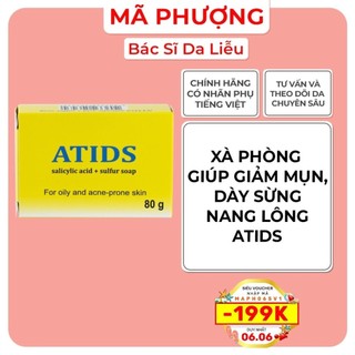 Xà phòng ATIDS, xà phòng tắm giảm mụn lưng, ngực, dày sừng nang lông ATIDS - Dược mỹ phẩm bác sĩ Mã Phượng