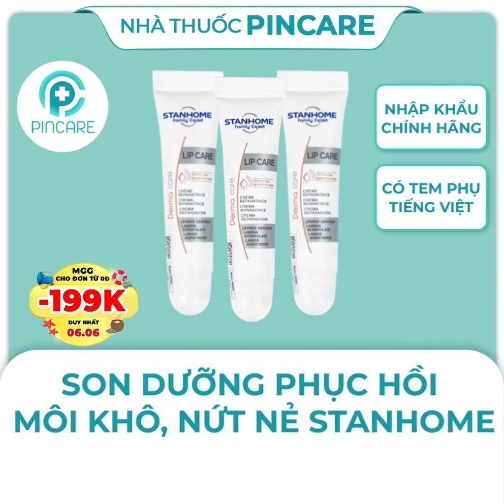 Son dưỡng môi Stanhome Lip Care 15ml phục hồi môi khô, nứt nẻ - Hàng chính hãng - Nhà thuốc PinCare