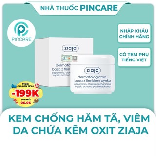 Kem kẽm oxit Ziaja 13% - Ziaja Dermatological Base with Zinc Oxide 80g - Hàng chính hãng - Nhà Thuốc PinCare
