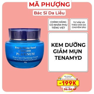 Kem dưỡng giảm mụn, kiềm dầu Tenamyd  Fresh White Sand Platinum Acne Clarifying Cream - Dược Mỹ Phẩm Bác Sĩ Mã Phượng