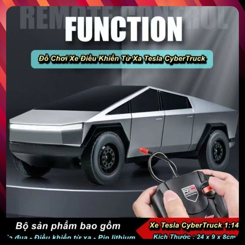 Đồ Chơi Điều Khiển Xe Tesla CyberTruck 1:14 Dành Cho Trẻ Em