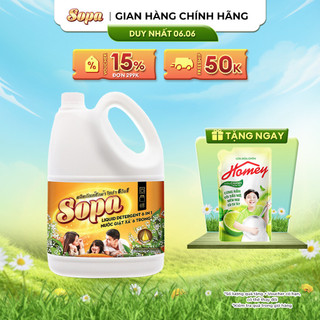 Nước Giặt Xả Sopa 6 Trong 1 Hương Hoa Linh Lan Chai 3.4KG