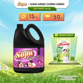 Nước Giặt Xả Sopa 6 Trong 1 Hương Hoa Tử Đinh Hương Chai 3.4kg