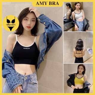 Áo Bra Gân Tăm Hở Lưng, Áo Ngực Mút Mỏng - Bra 2 Dây Thể Thao AMYBRA B536