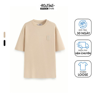 Áo Thun Nam Tay Ngắn Dệt Jacquard Phối Nhãn Form Loose - Routine 10S24TSS014